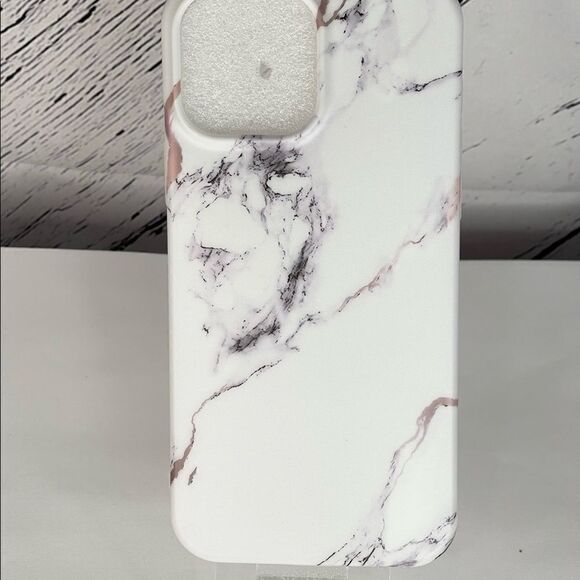 Marble Look iPhone Case for 13 Pro Max-White & Gray - Picture 2 of 3